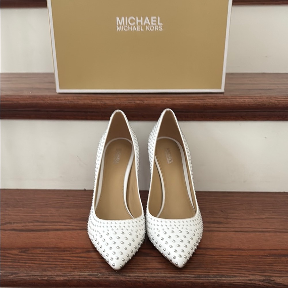 Michael Kors White Studded Heels